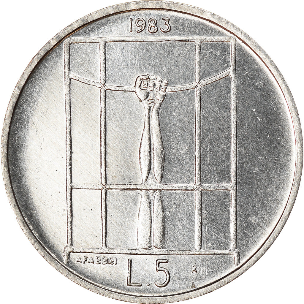 Monnaie, San Marino, 5 Lire, 1983, Rome, SUP, Aluminium, KM:147