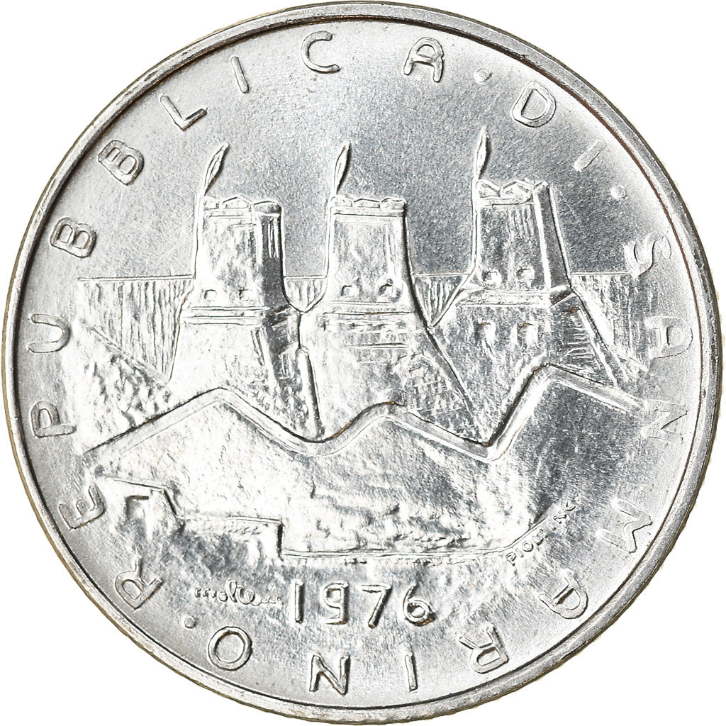 Monnaie, San Marino, 2 Lire, 1976, SUP, Aluminium, KM:52