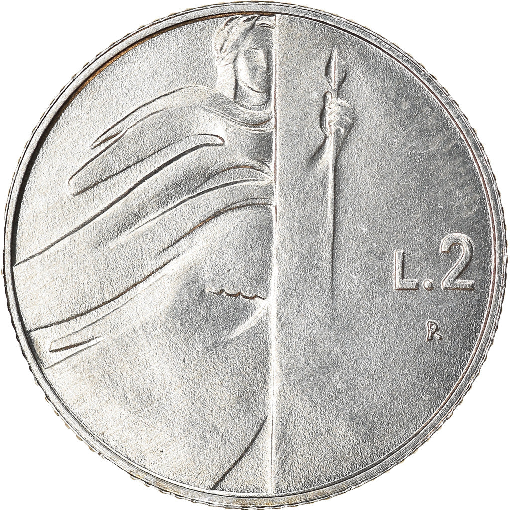 Coin, San Marino, 2 Lire, 1990, Rome, MS(63), Aluminum, KM:249
