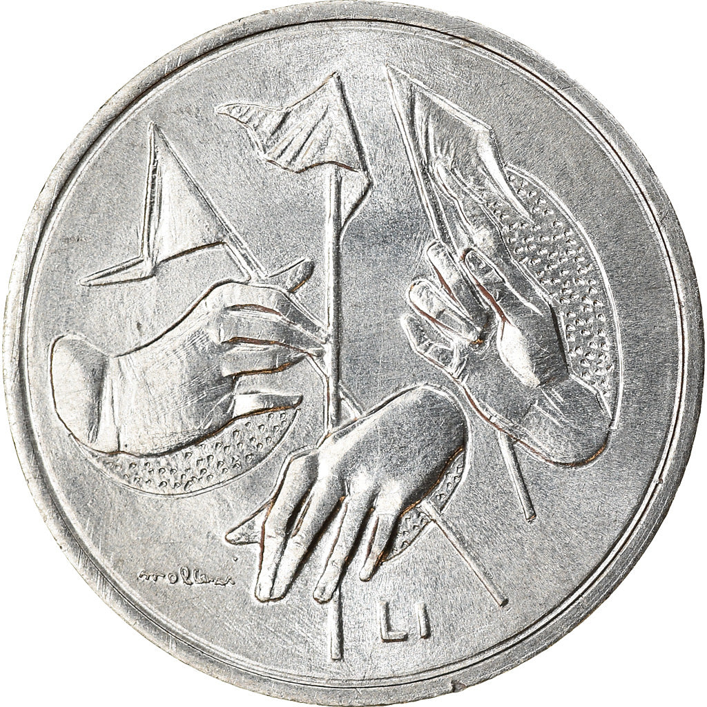 Coin, San Marino, Lira, 1976, Rome, MS(63), Aluminum, KM:51