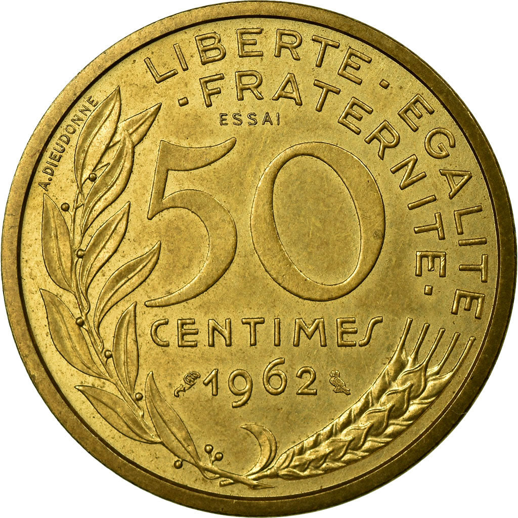 Coin, France, 50 Centimes, 1962, AU(55-58), Aluminum-Bronze, KM:E110