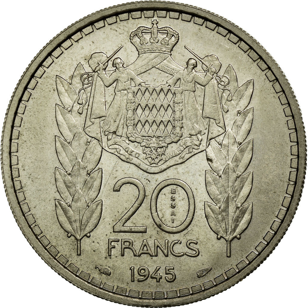 Moneta, Monaco, 20 Francs, 1945, SPL, Rame-nichel, KM:E20, Gadoury:MC137