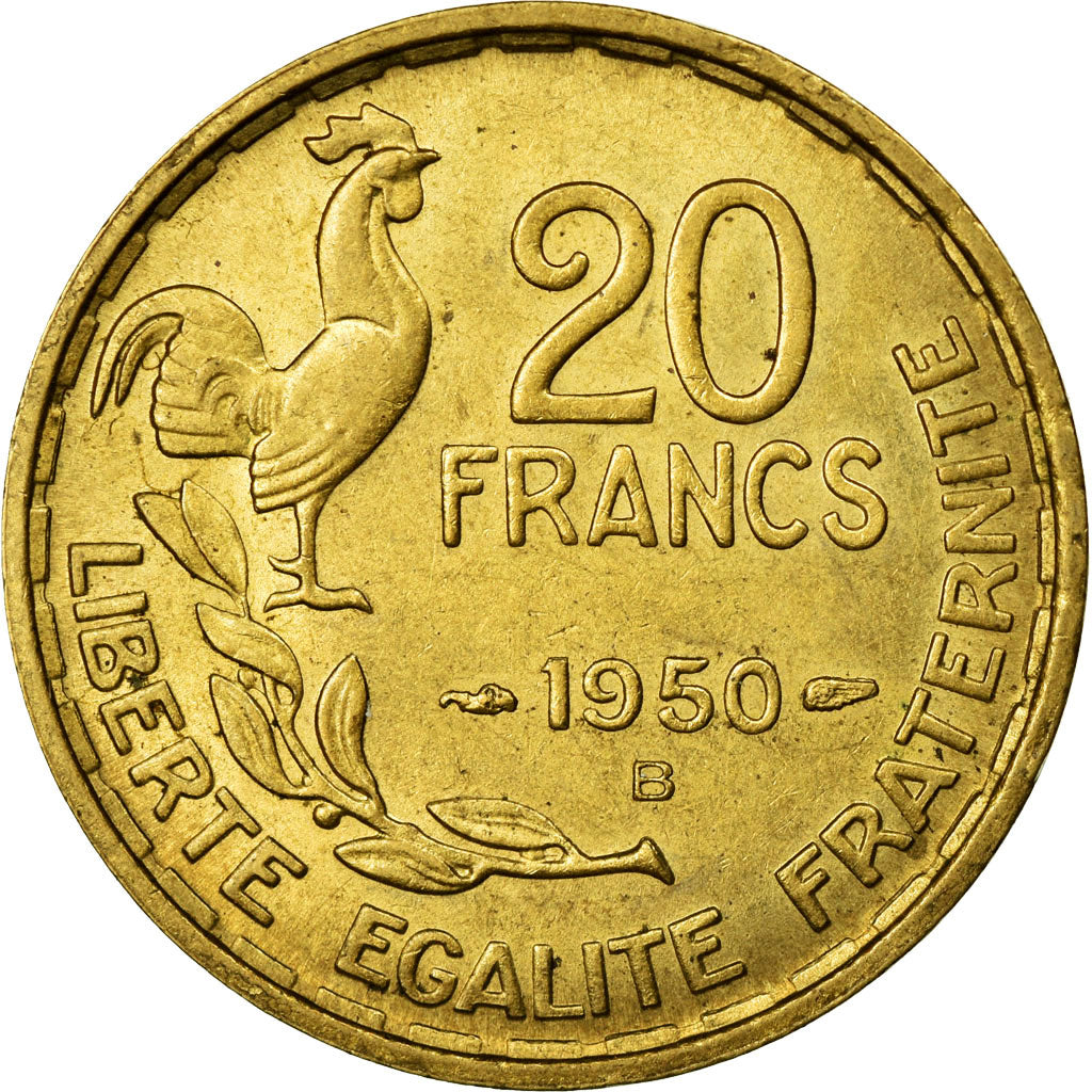 Coin, France, Guiraud, 20 Francs, 1950, Beaumont le Roger, MS(60-62)