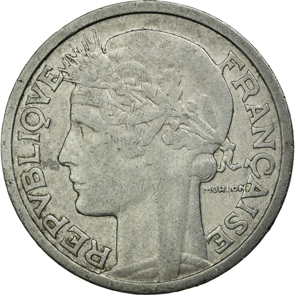 Coin, France, Morlon, 2 Francs, 1945, Castelsarrasin, EF(40-45), Aluminum