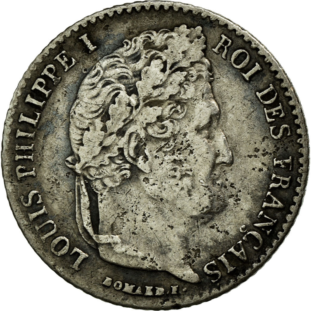 Moneda, Francia, Louis-Philippe, 1/4 Franc, 1835, Paris, BC+, Plata, KM:740.1