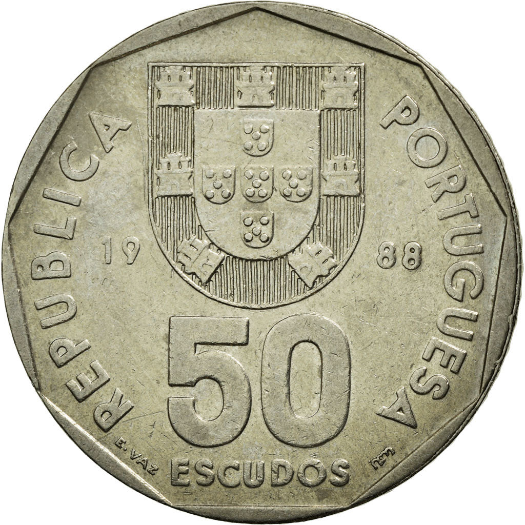 Monnaie, Portugal, 50 Escudos, 1988, TTB, Copper-nickel, KM:636