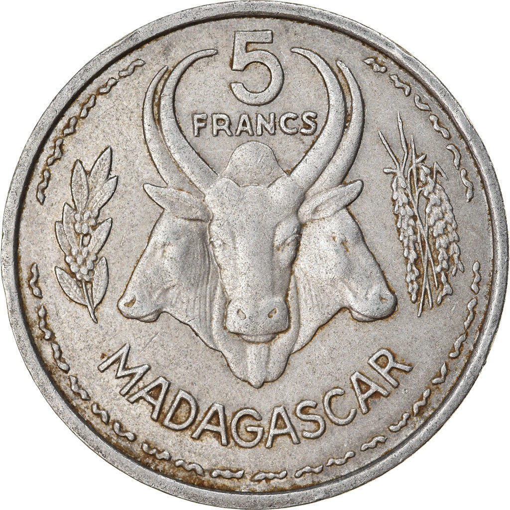 Coin, Madagascar, 5 Francs, 1953, Paris, EF(40-45), Aluminum, KM:5