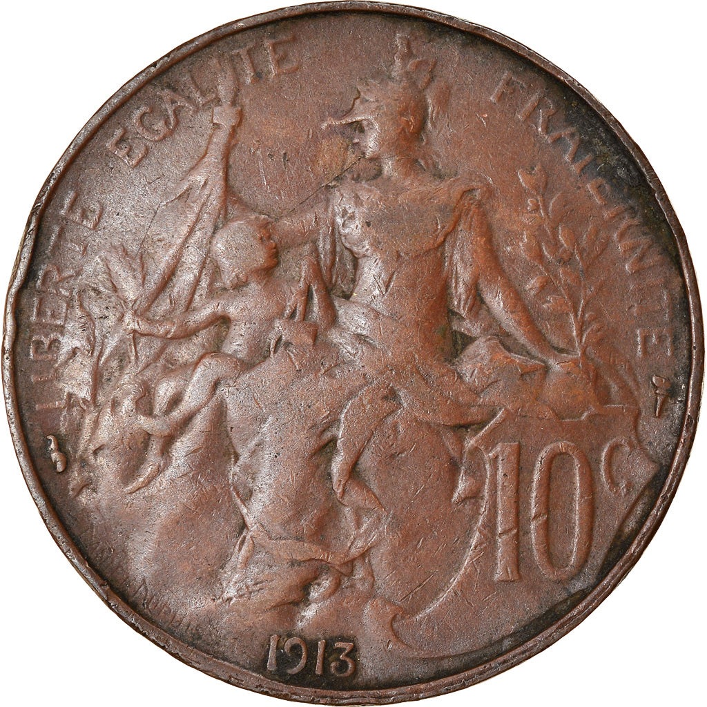 Munten, Frankrijk, Dupuis, 10 Centimes, 1913, Paris, FR+, Bronze, KM:843