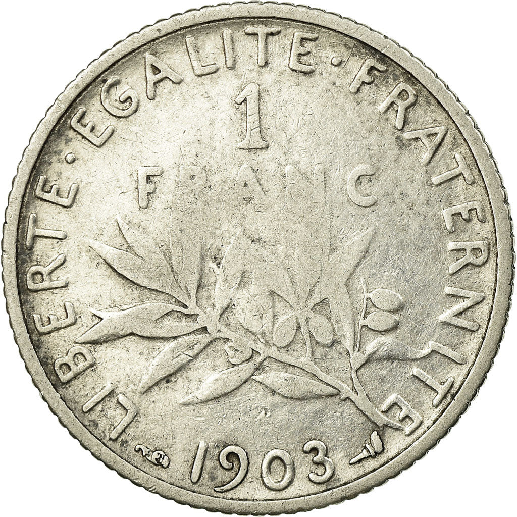 Coin, France, Semeuse, Franc, 1903, Paris, VF(30-35), Silver, KM:844.1