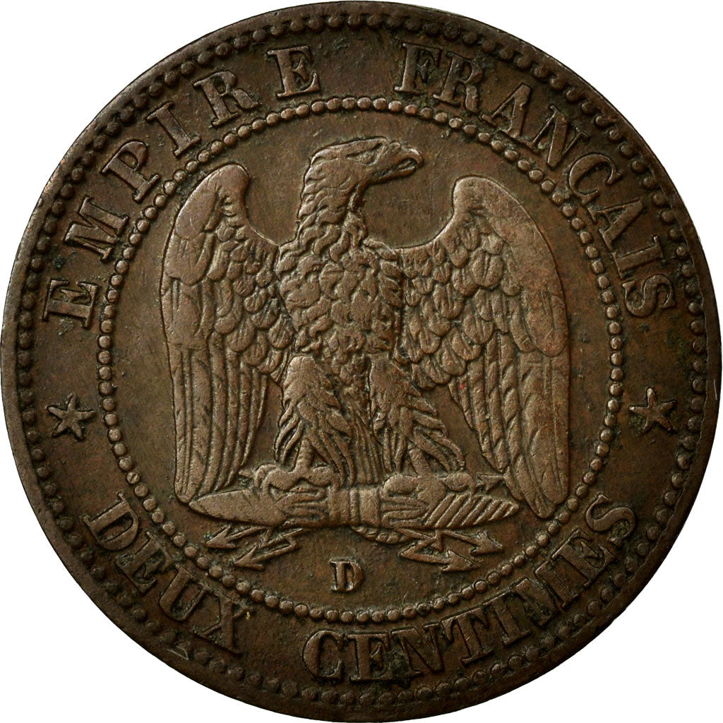 Coin, France, Napoleon III, Napoléon III, 2 Centimes, 1855, Lyon, VF(30-35)