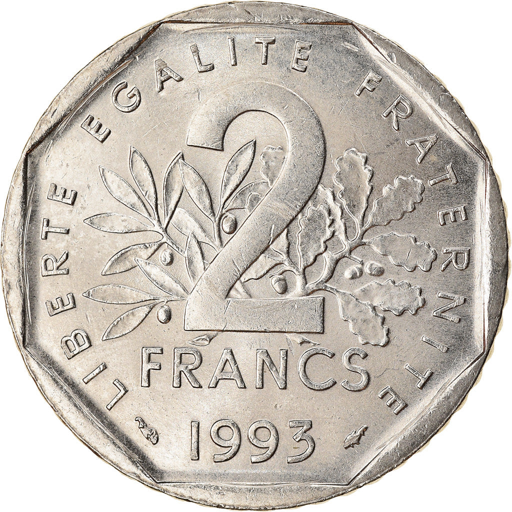 Coin, France, Jean Moulin, 2 Francs, 1993, Paris, EF(40-45), Nickel, KM:1062, Le