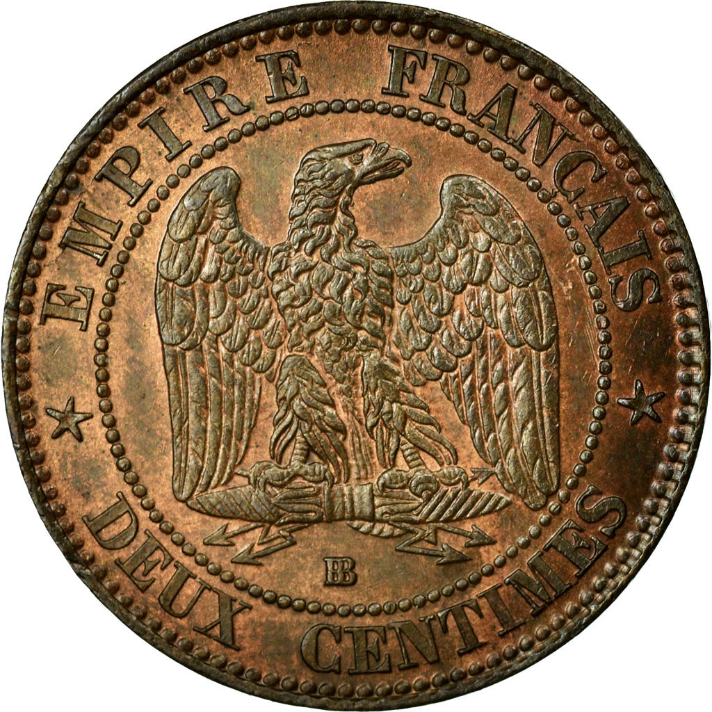 Munten, Frankrijk, Napoleon III, Napoléon III, 2 Centimes, 1855, Strasbourg