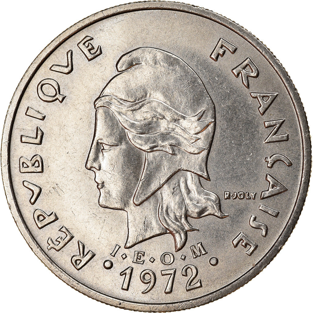 Coin, New Caledonia, 20 Francs, 1972, Paris, AU(50-53), Nickel, KM:12