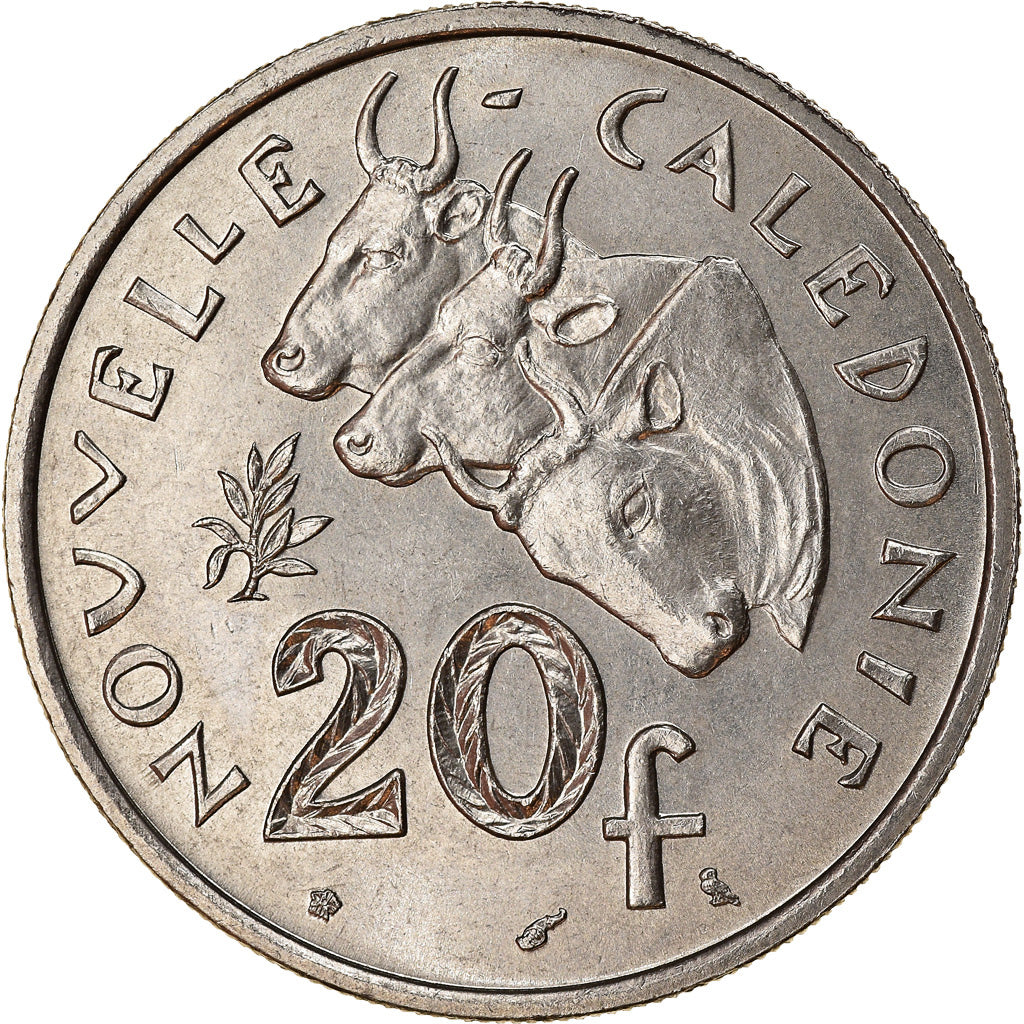 Coin, New Caledonia, 20 Francs, 1972, Paris, AU(50-53), Nickel, KM:12