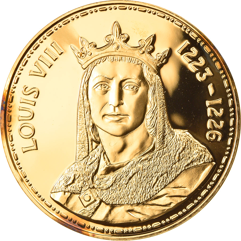 Francia, medalla, Les Rois de France, Louis VIII, History, SC+, Oro vermeil