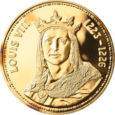 Francia, medalla, Les Rois de France, Louis VIII, History, SC+, Oro vermeil