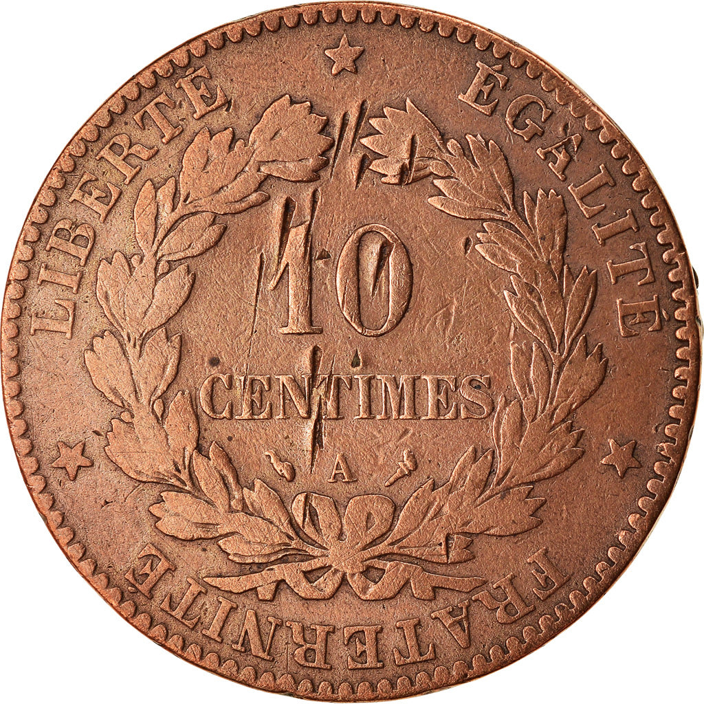 Monnaie, France, Cérès, 10 Centimes, 1897, Paris, TB, Bronze, Gadoury:265a