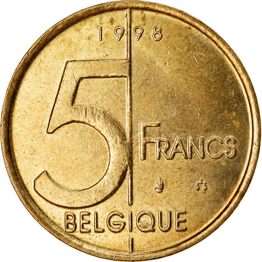 Munten, België, Albert II, 5 Francs, 5 Frank, 1998, Brussels, ZF