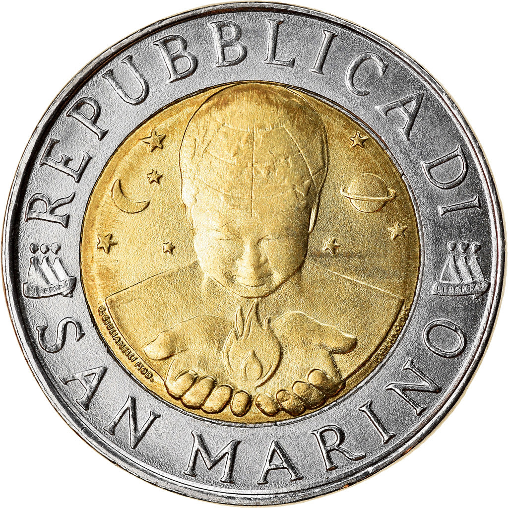 Münze, San Marino, 500 Lire, 1996, Rome, VZ, Bi-Metallic, KM:357