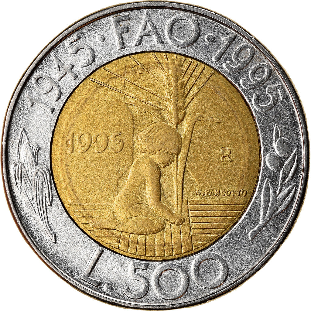 Coin, San Marino, 500 Lire, 1995, AU(50-53), Bi-Metallic, KM:330