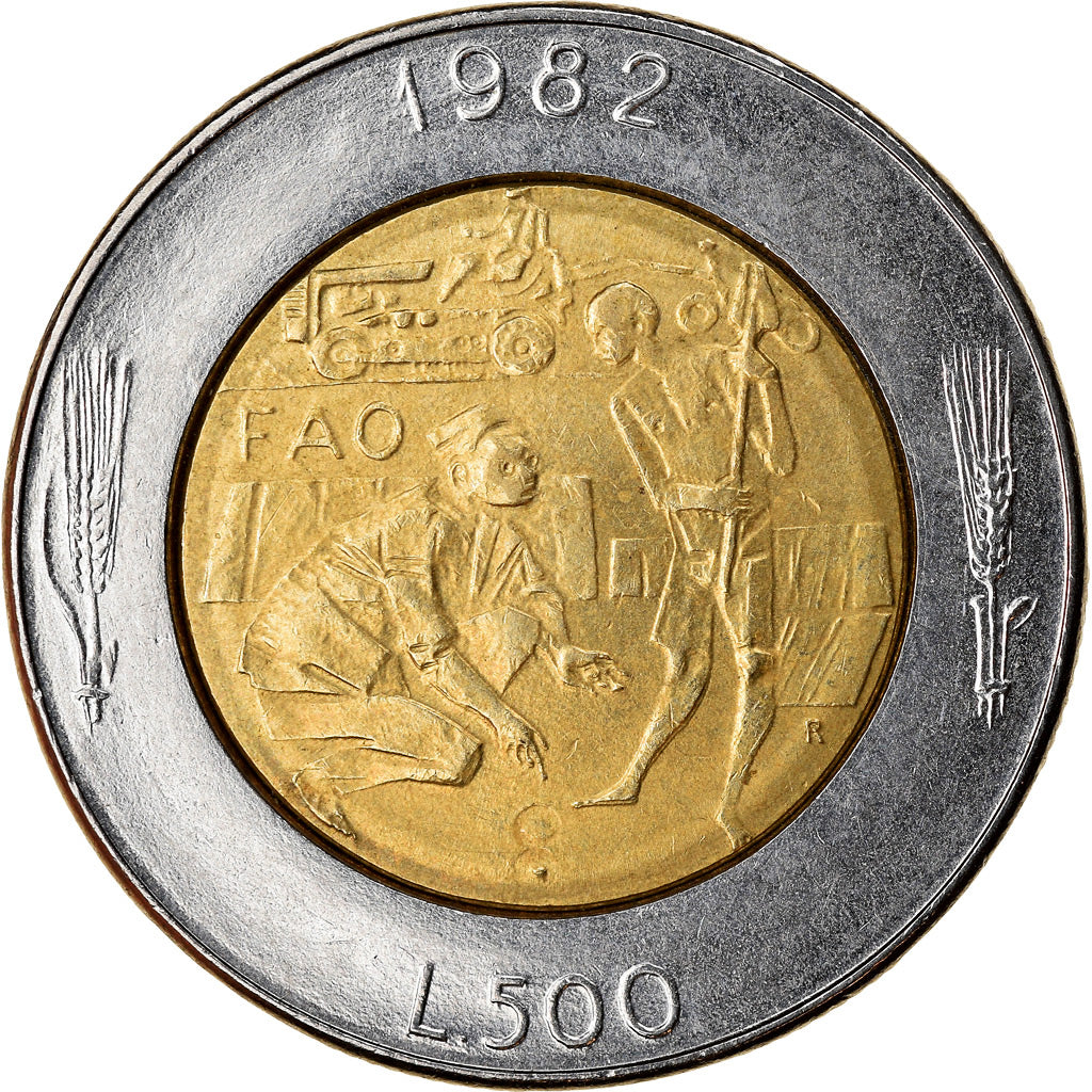 Coin, San Marino, 500 Lire, 1982, Rome, EF(40-45), Bi-Metallic, KM:140