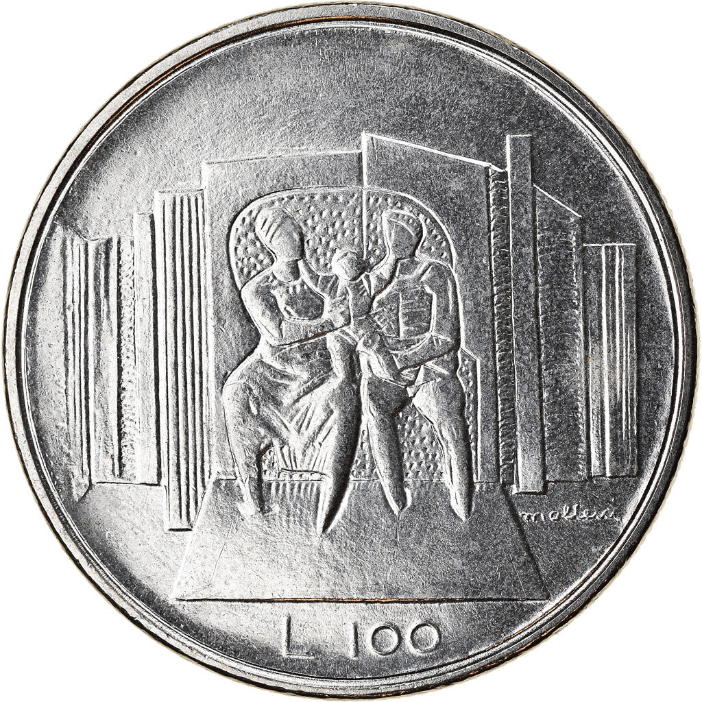 Coin, San Marino, 100 Lire, 1976, Rome, AU(55-58), Steel, KM:57