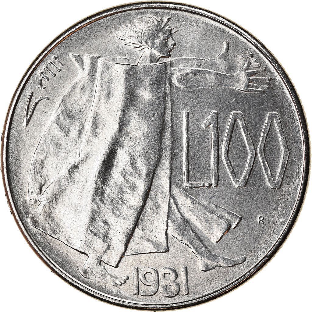 Coin, San Marino, 100 Lire, 1981, AU(50-53), Steel, KM:122