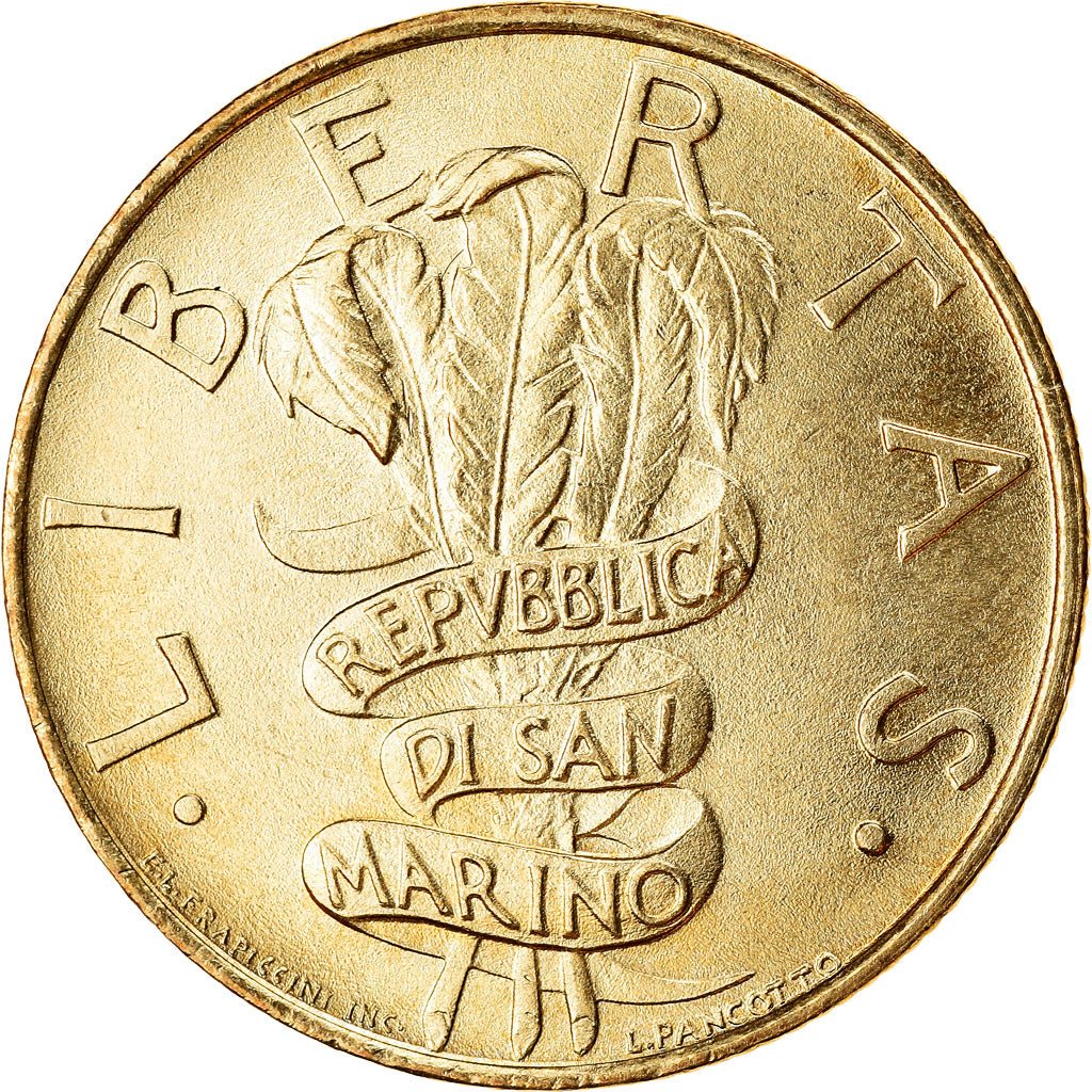 Munten, San Marino, 200 Lire, 1995, Rome, PR, Aluminum-Bronze, KM:329