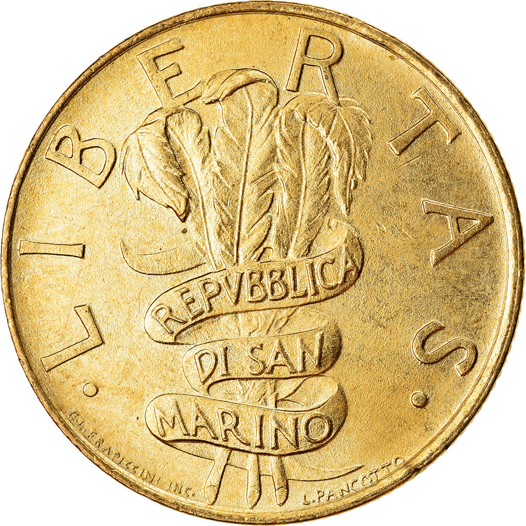 Munten, San Marino, 200 Lire, 1995, Rome, ZF+, Aluminum-Bronze, KM:329