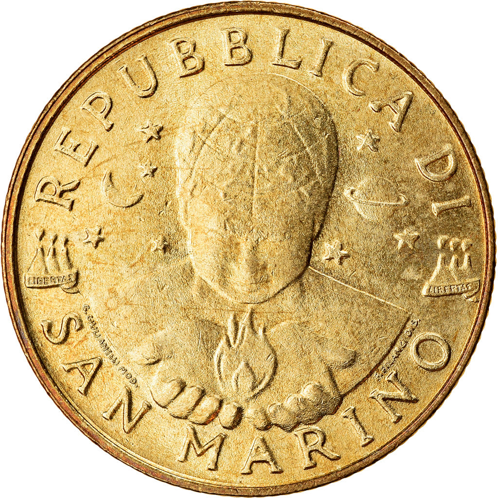 Münze, San Marino, 200 Lire, 1997, SS+, Aluminum-Bronze, KM:366