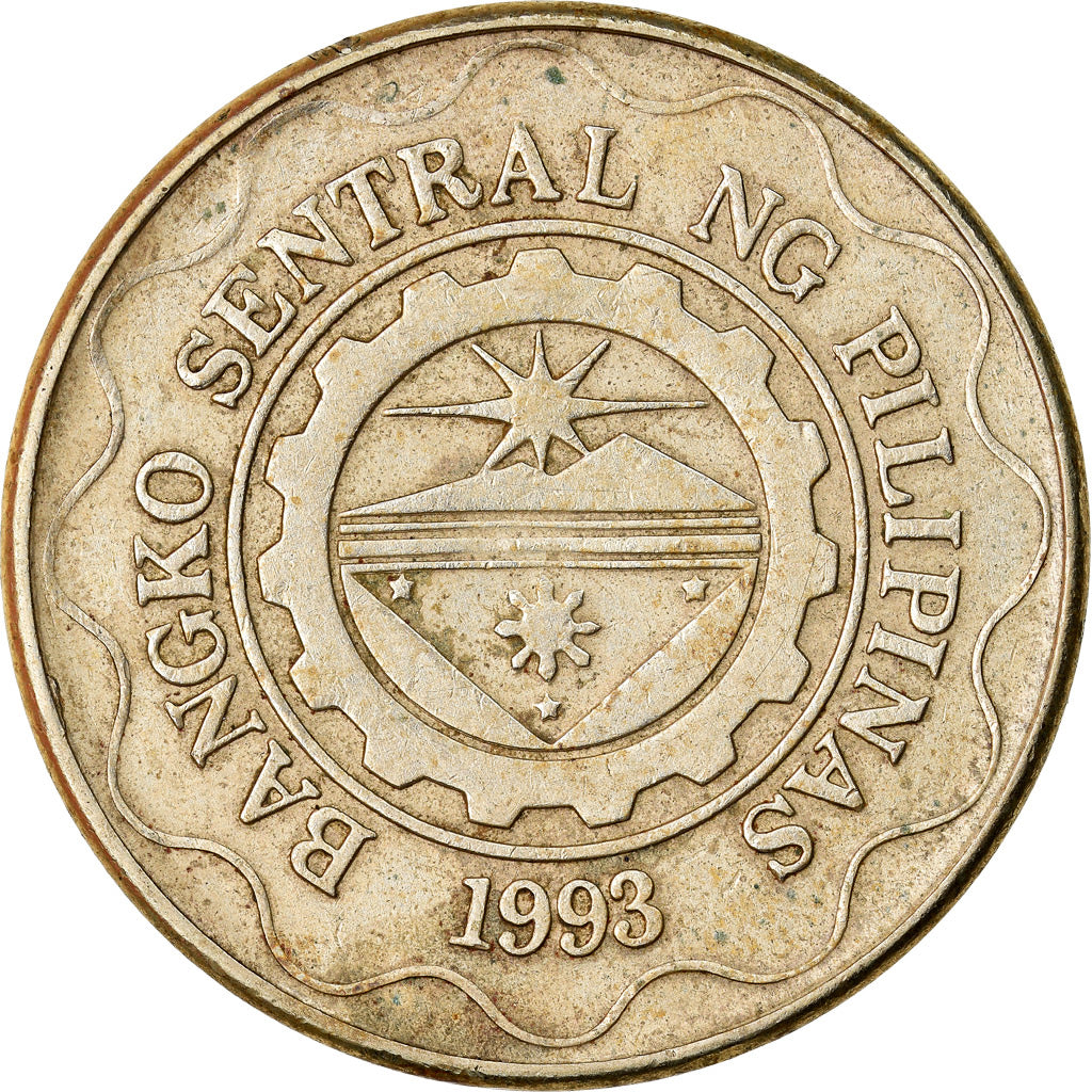 Moneda, Filipinas, 5 Piso, 2002, MBC, Níquel - latón, KM:272