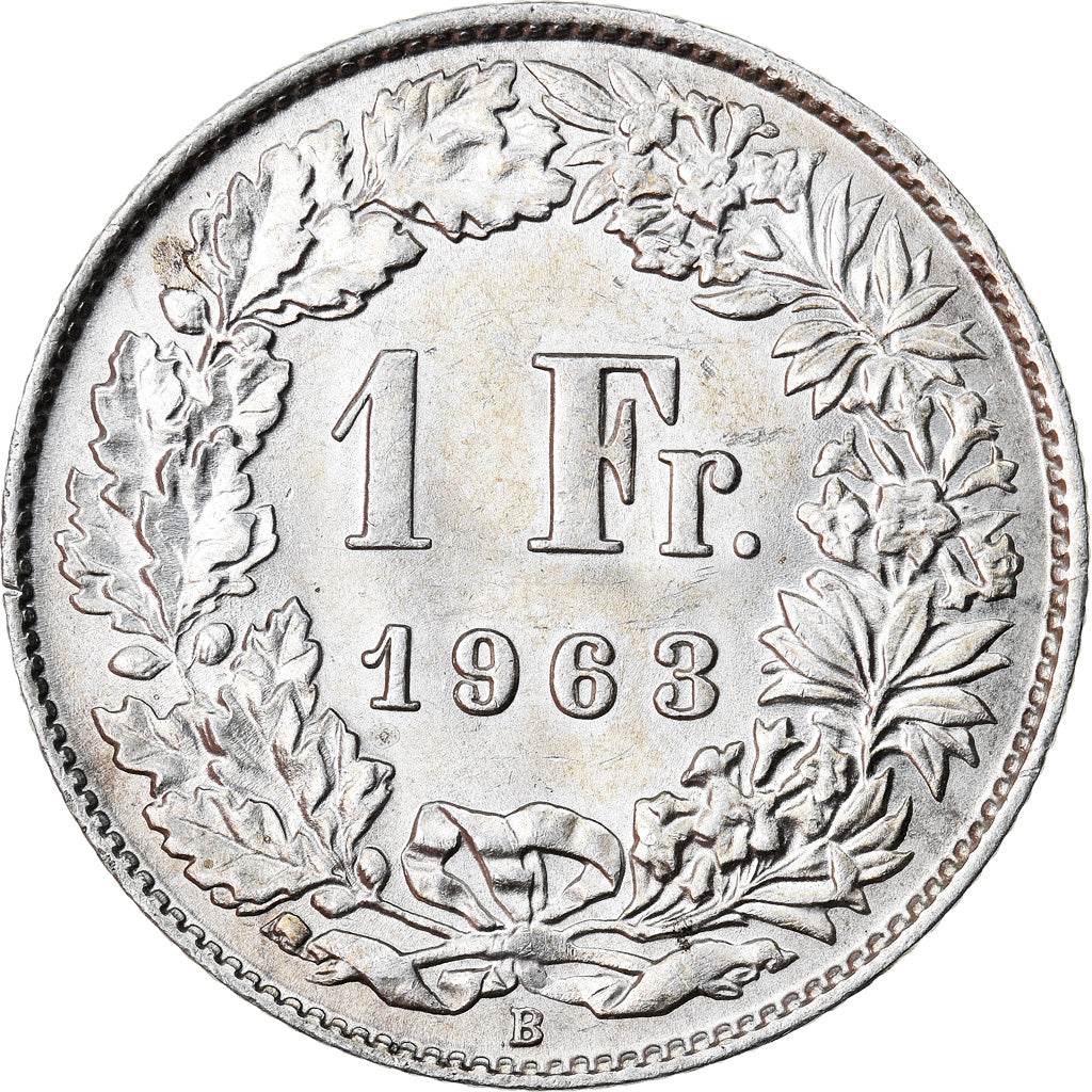 Coin, Switzerland, Franc, 1963, Bern, EF(40-45), Silver, KM:24
