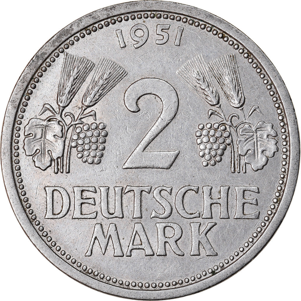Münze, Bundesrepublik Deutschland, 2 Mark, 1951, Hambourg, SS, Copper-nickel