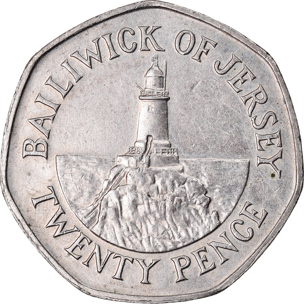Moneta, Jersey, Elizabeth II, 20 Pence, 1996, EF(40-45), Miedź-Nikiel, KM:66