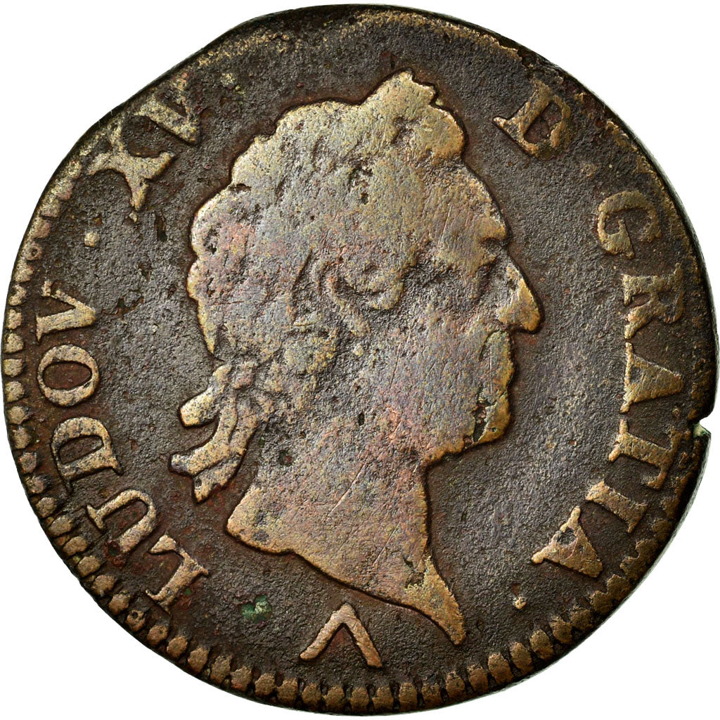Coin, France, Louis XV, Sol à la vieille tête, Sol, 1771, Lille, VF(20-25)