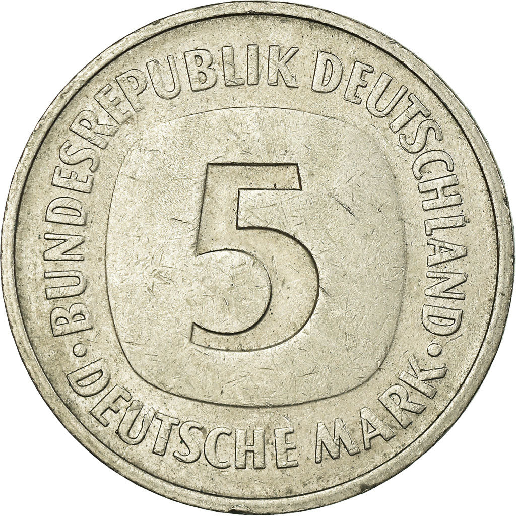 Moeda, ALEMANHA - REPÚBLICA FEDERAL, 5 Mark, 1975, Munich, VF(30-35), Níquel