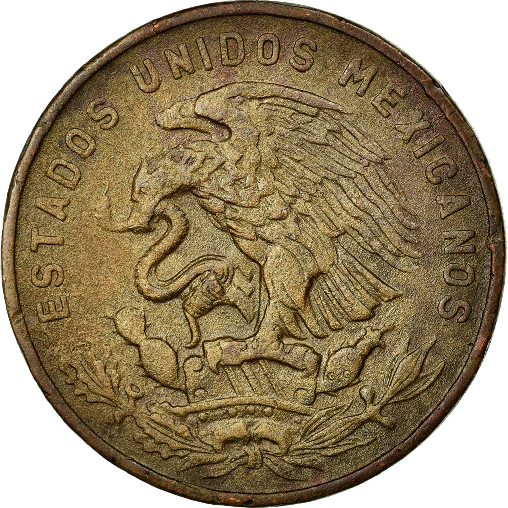 Moneda, México, 20 Centavos, 1965, Mexico City, MBC, Bronce, KM:440