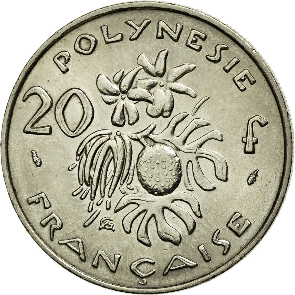 Coin, French Polynesia, 20 Francs, 1975, Paris, AU(50-53), Nickel, KM:9