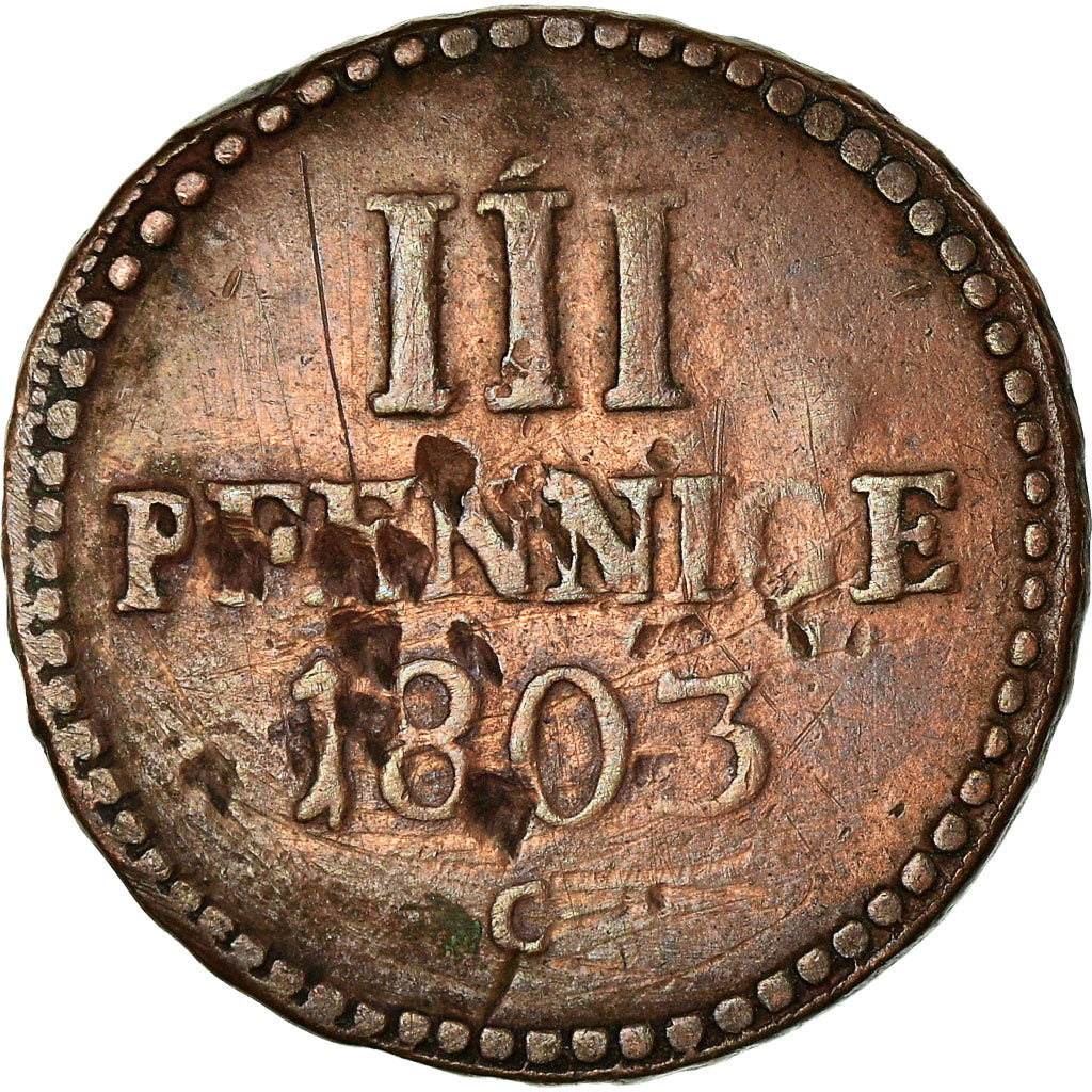 Münze, Deutsch Staaten, SAXONY-ALBERTINE, Friedrich August III, 3 Pfennig