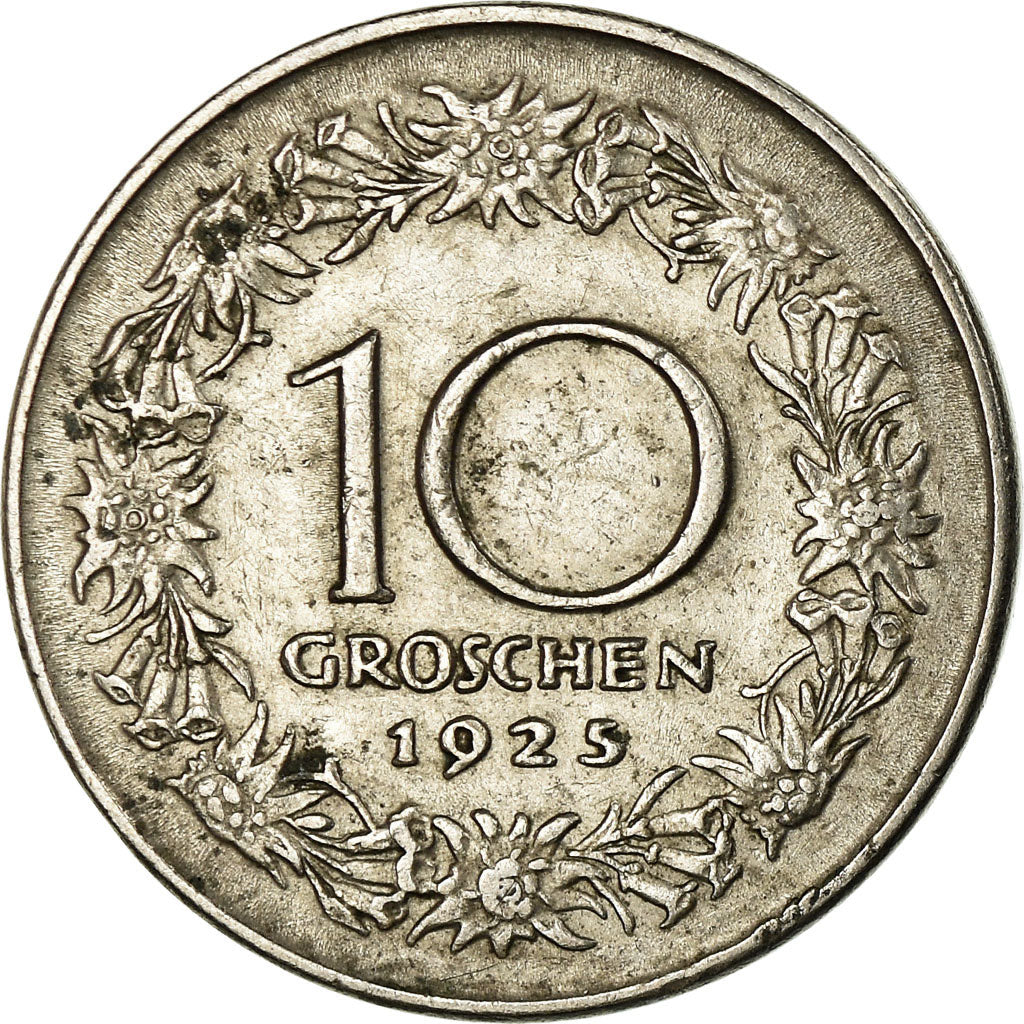 Moneta, Austria, 10 Groschen, 1925, BB, Rame-nichel, KM:2838