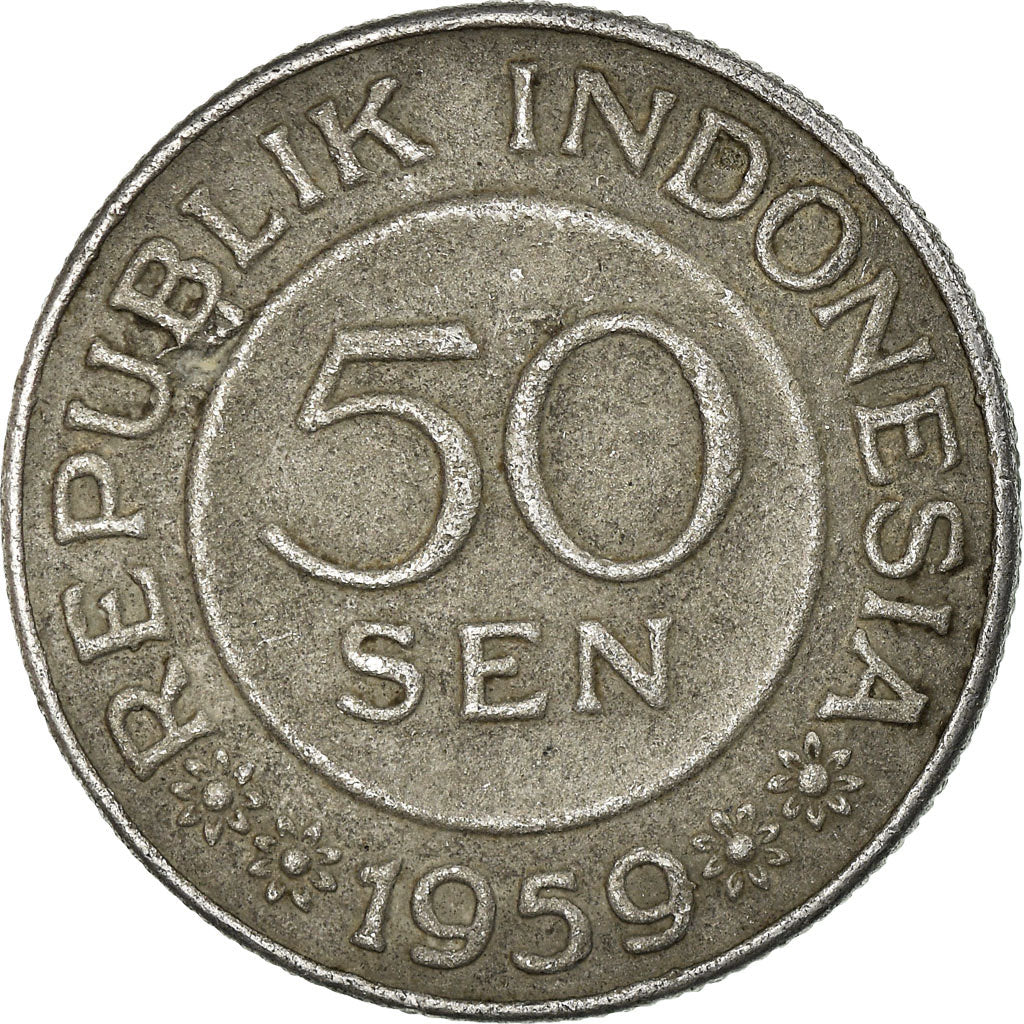 Coin, Indonesia, 50 Sen, 1959, EF(40-45), Aluminum, KM:14