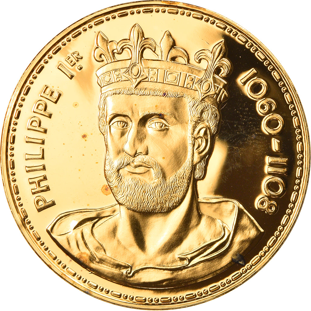 France, Medal, Les Rois de France, Philippe Ier, History, MS(64), Vermeil