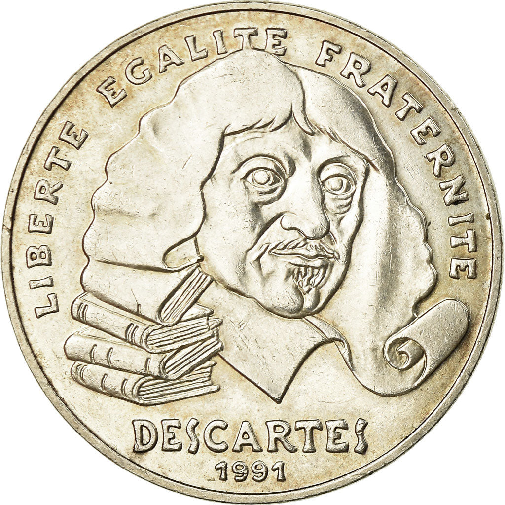 Monnaie, France, Descartes, 100 Francs, 1991, SUP, Argent, Gadoury:906, KM:996