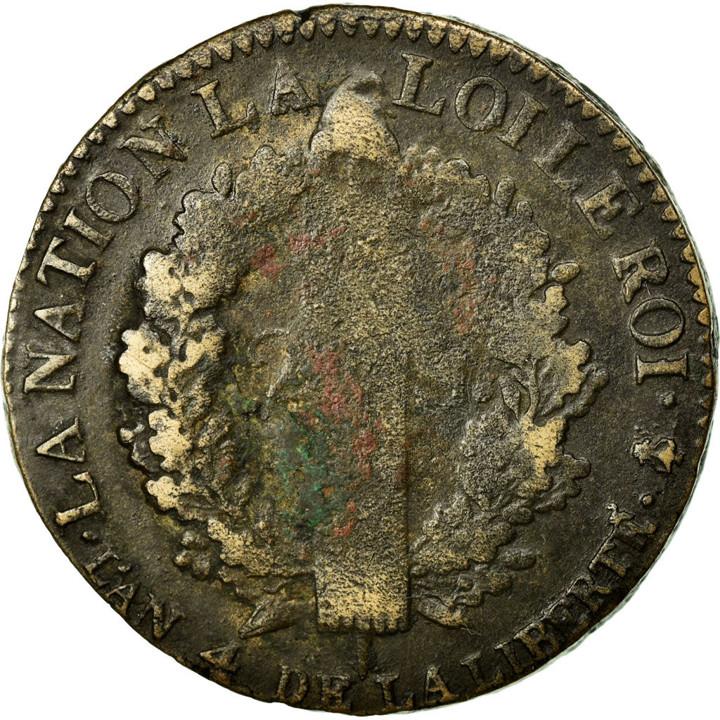 Münze, Frankreich, 2 sols françois, 2 Sols, 1792, Paris, S+, Bronze, KM:603.1