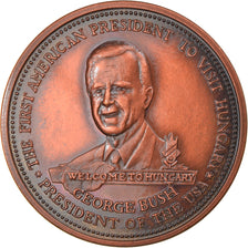 Hungary, Medal, Visite de Georges Bush à Budapest, Politics, Society, War