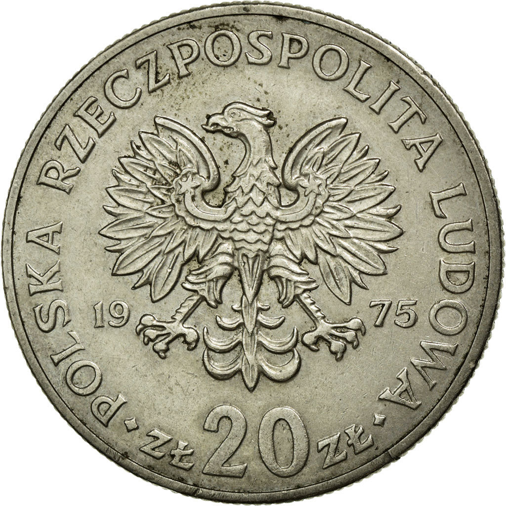 Münze, Polen, 20 Zlotych, 1975, Warsaw, SS+, Copper-nickel, KM:69