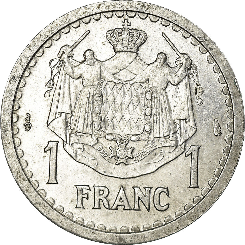 Coin, Monaco, Franc, Undated (1943), Poissy, EF(40-45), Aluminum, Gadoury:MC131
