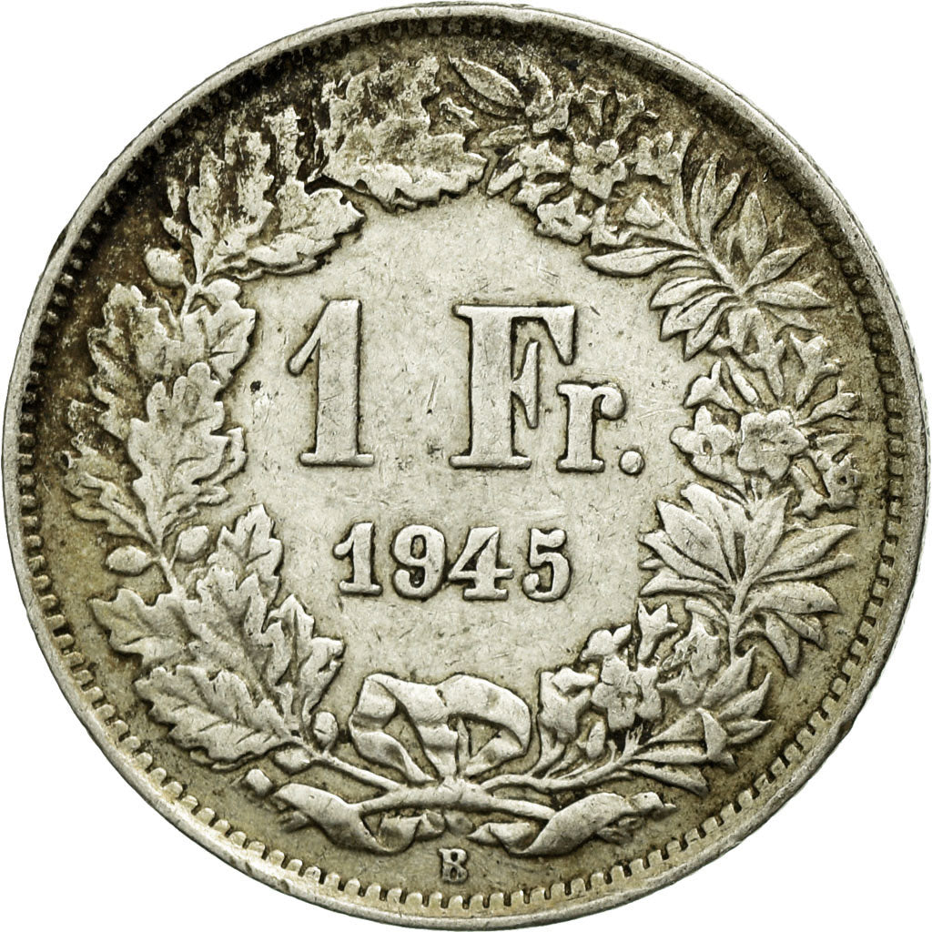 Coin, Switzerland, Franc, 1945, Bern, EF(40-45), Silver, KM:24