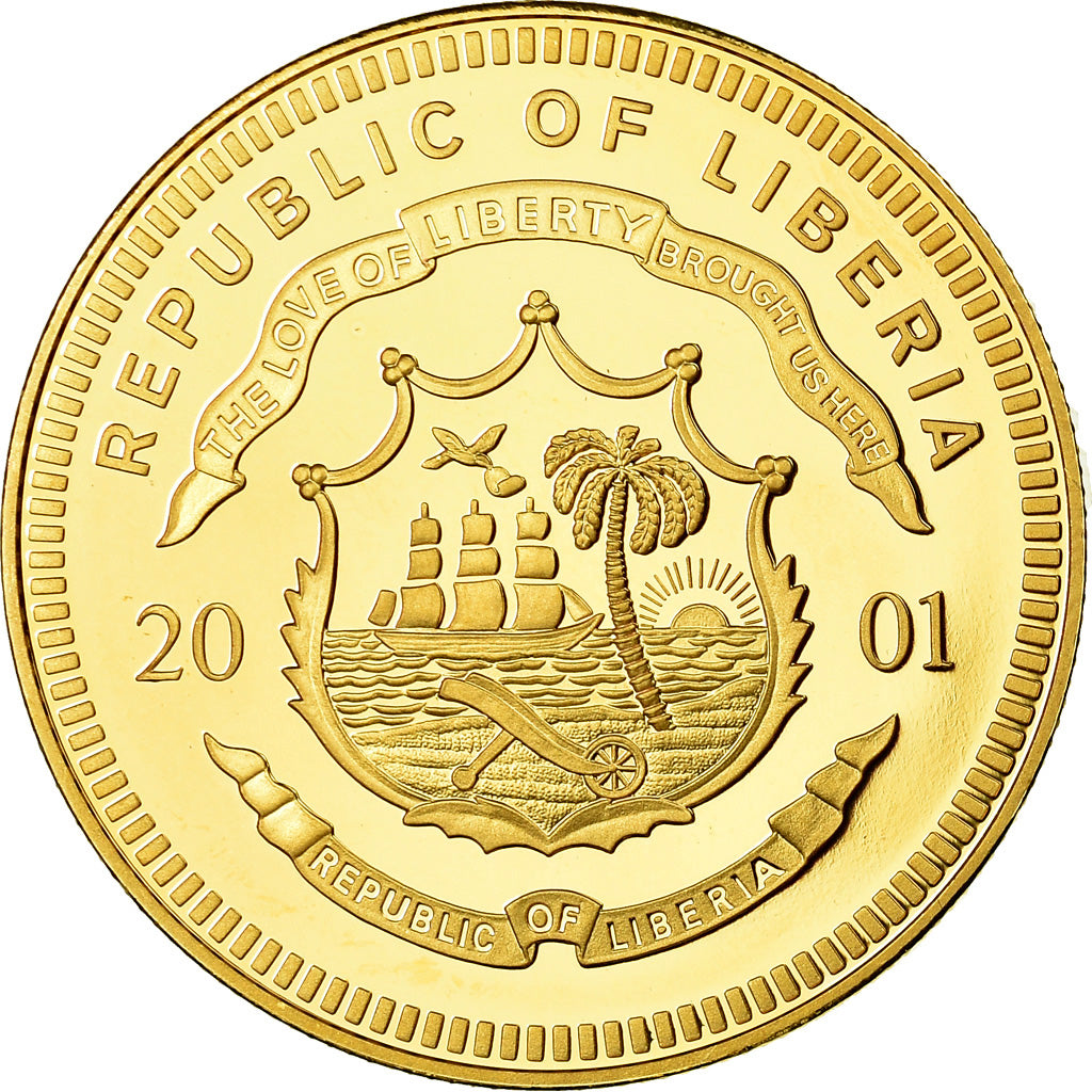 Coin, Liberia, Ecu Grèce, 10 Dollars, 2001, MS(63), Cupro-nickel
