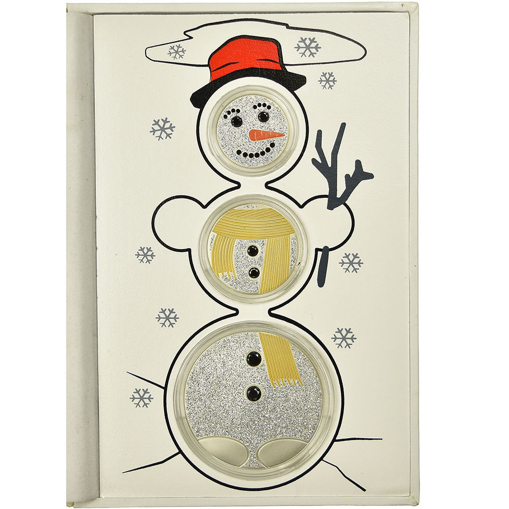 Kiribati, Set 2, 5 & 10 Dollars, Christmas Snowman, 2015, Proof, Colorized